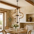 Gemo 36 Inch Chandelier-Crossed Clover Design-Brass Black Metal
