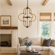 Gemo 36 Inch Chandelier-Crossed Clover Design-Brass Black Metal