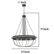 Nexy 29 Inch Chandelier-8 Light Bulb Sockets-Gray Metal Cage Design