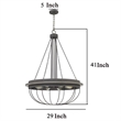Nexy 29 Inch Chandelier-8 Light Bulb Sockets-Gray Metal Cage Design