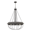 Nexy 29 Inch Chandelier-8 Light Bulb Sockets-Gray Metal Cage Design