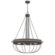 Nexy 29 Inch Chandelier-8 Light Bulb Sockets-Gray Metal Cage Design