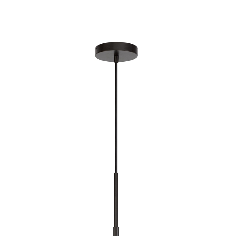 Gen 9 Inch Mini Pendant Light Fixture w Bulb-Black Metal-Pine Wood