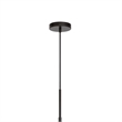 Gen 9 Inch Mini Pendant Light Fixture w Bulb-Black Metal-Pine Wood