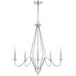 Wehy 30 Inch Chandelier w Canopy-Chrome Metal-Candelabra Design