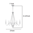 Wehy 30 Inch Chandelier w Canopy-Chrome Metal-Candelabra Design