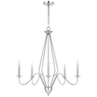 Wehy 30 Inch Chandelier w Canopy-Chrome Metal-Candelabra Design