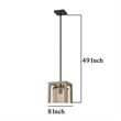 Acia 8 Inch Pendant Light-Rustic Brown Organza Shade-Wood-Metal