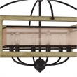 Acia 24 Inch Chandelier-Square Organza Shade-Wood-Metal