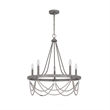 Lony 26 Inch Chandelier with White Beaded Candelabra Design-Metal