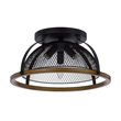Monty 16 Inch Semi Flush Ceiling Mount Light Fixture-Black Mesh Shade