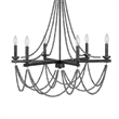 Tura 30 Inch Chandelier-Classic Chrome Beaded Candelabra Design