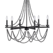Tura 30 Inch Chandelier-Classic Chrome Beaded Candelabra Design