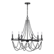 Tura 30 Inch Chandelier-Classic Chrome Beaded Candelabra Design