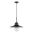 Oly 16 Inch Pendant Light w Burlap Rope Design-Dark Gray