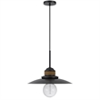 Oly 16 Inch Pendant Light w Burlap Rope Design-Dark Gray
