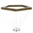 Zemy Pendant Light Fixture w LED Lights-Angled Wood-30 Inch Brown