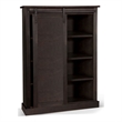 Cyna Bookcase- Sliding Barn Door with 3 Shelves- Dark Brown 66 Inch