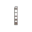 Yael Bookcase- 5 Brown Mahogany Shelves and Black Metal Frame- 72 Inch