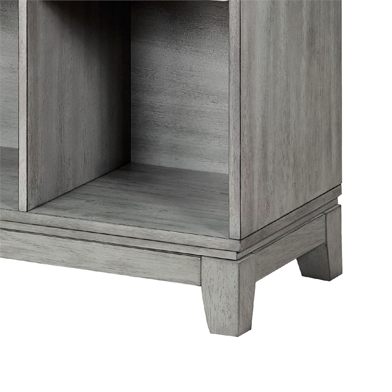 Thiem Cubby Bookcase- 6 Cube Style Shelves- Rustic Gray Veneer 40 Inch