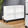 Thiem Bookcase- 4 Cube Shelves- White- Black Veneer- 43 Inch