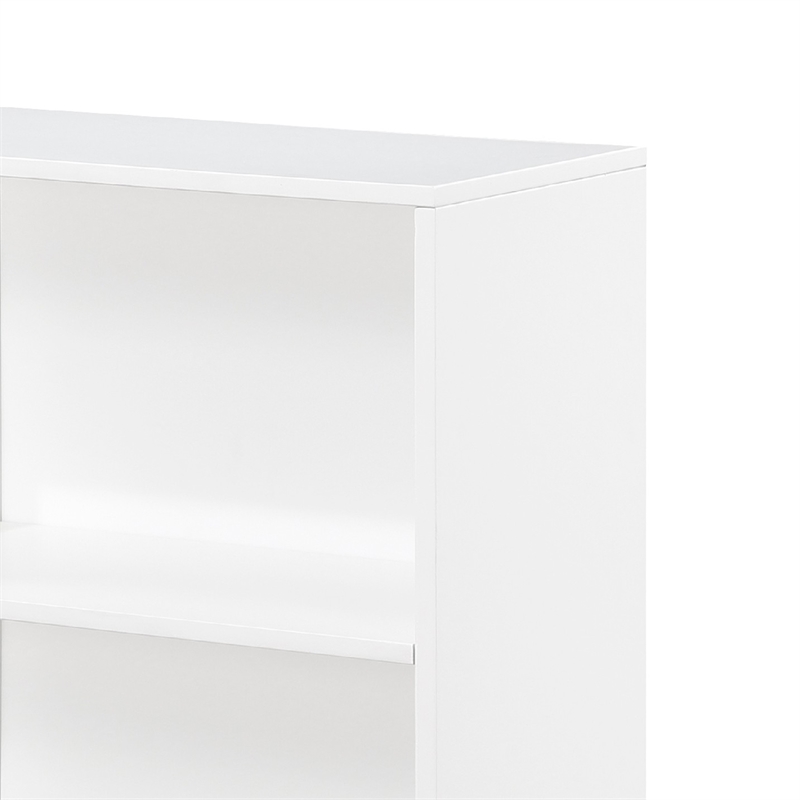 Thiem Bookcase- 4 Cube Shelves- White- Black Veneer- 43 Inch