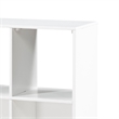 Thiem Bookcase- 6 Cubby Style Shelves- White- Black Veneer- 40 Inch