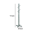 Rena Coat- Hat Rack Stand- 8 Wood Stems- 72 Inch Rustic Green Mahogany