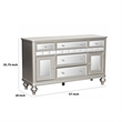 Jomo Sideboard Buffet Console- Mirror Front- 5 Drawers Silver- 57 Inch