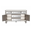 Jomo Sideboard Buffet Console- Mirror Front- 5 Drawers Silver- 57 Inch