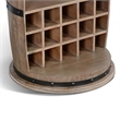 Flint Barrel Wine Rack-15 Slots-Stemware Rack-Brown Mahogany Wood