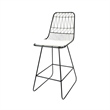 Outdoor Counter Stool Chair Set of 2- Black Iron Frame Construction
