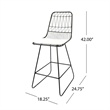 Outdoor Counter Stool Chair Set of 2- Black Iron Frame Construction