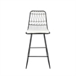 Outdoor Counter Stool Chair Set of 2- Black Iron Frame Construction
