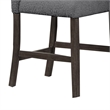 Ghy 25 Inch Dining Side Chair Set of 2- Gray Textured Upholstery- Brown