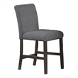 Ghy 25 Inch Dining Side Chair Set of 2- Gray Textured Upholstery- Brown