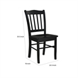 18 Inch Dining Side Chair Set of 2- Slatted Backrests- Jet Black Wood