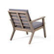 Elin Outdoor Club Chair Set of 2- Acacia Wood Frame- Gray Cushions