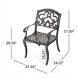 Serb Outdoor Dining Patio Chair Set of 2- Handcrafted Metal Copper Patina
