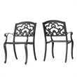 Serb Outdoor Dining Patio Chair Set of 2- Handcrafted Metal Copper Patina