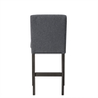 Ghy Counter Height Chair Set of 2- Gray Fabric- Solid Acacia Wood