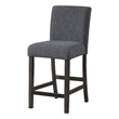 Ghy Counter Height Chair Set of 2- Gray Fabric- Solid Acacia Wood