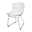 Kids Shuttle Chair Set of 2- White Faux Leather- Mesh Chrome Metal