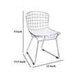 Kids Shuttle Chair Set of 2- White Faux Leather- Mesh Chrome Metal