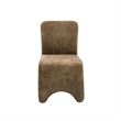 Cid Lou 19 Inch Side Dining Chair Set of 2- Brown Polyester- Panel Frame