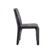 Cid Lou 19 Inch Side Dining Chair Set of 2- Gray Polyester- Panel Frame