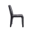 Cid Lou 19 Inch Side Dining Chair Set of 2- Gray Polyester- Panel Frame