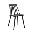 Dining Side Chair Set of 2- Black Polypropylene- Spindle Backrest