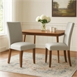 Jax Parsons Dining Chair Set of 2- Walnut Legs- Gray Woven Polyester