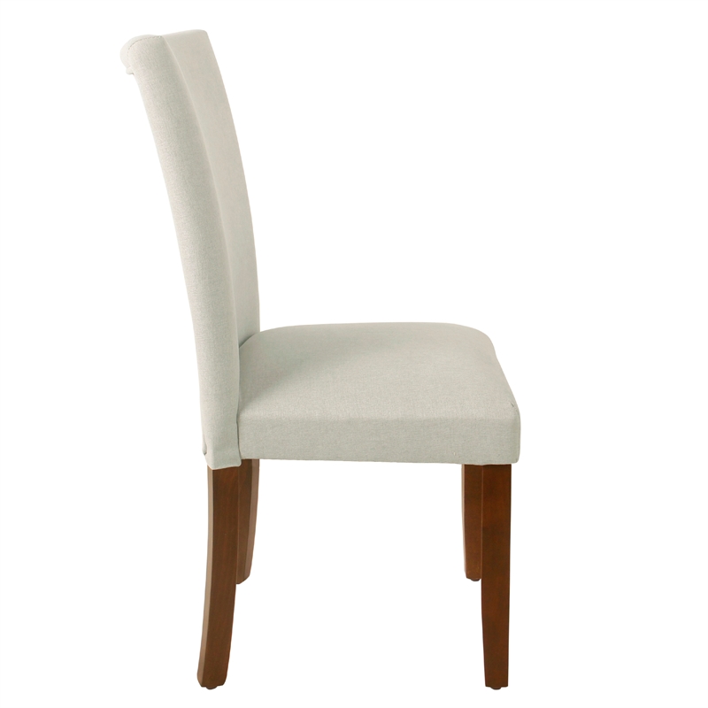 Jax Parsons Dining Chair Set of 2- Walnut Legs- Gray Woven Polyester